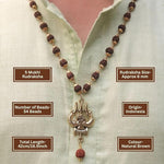 Gold Plated OM Shiva Trishool Rudraksha Necklace 54 Beads