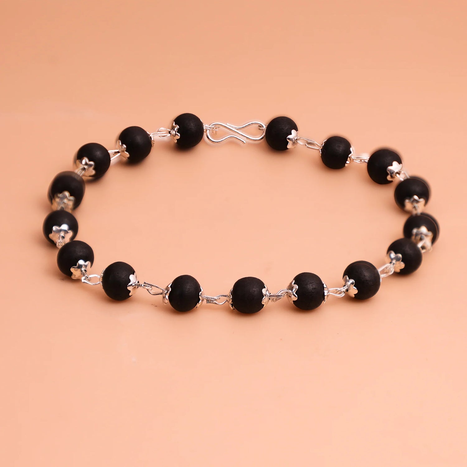 Silver Capped Karungali Malai – with Free Karungali Bracelet Gift with Govt. Certification